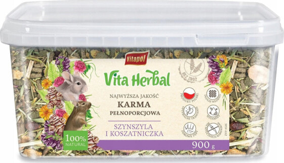 Vitapol Vita Herbal karma pełnoporcjowa dla dla szynszyli i koszatniczki, wiaderko, 900g