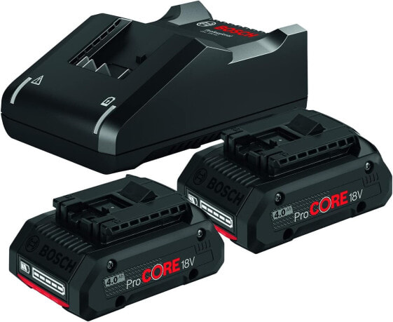 Bosch Professional 18 V System Battery Set (2 x 40 Ah Battery + Charger GAL 18 V-40, in Box)
