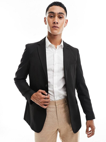 Only & Sons slim fit blazer in black 