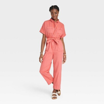 Women's Short Sleeve Button-Front Boilersuit - Universal Thread