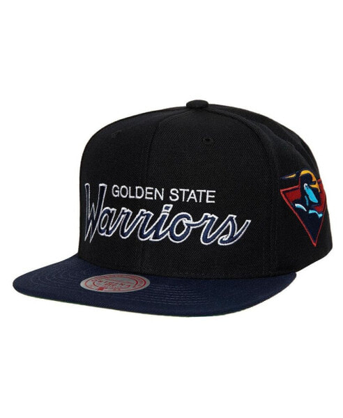 Men's Black Golden State Warriors Hardwood Classics MVP Team Script 2.0 Snapback Hat