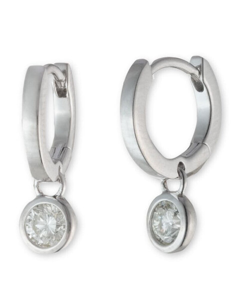 Sterling Silver Cubic Zirconia Huggie Earring