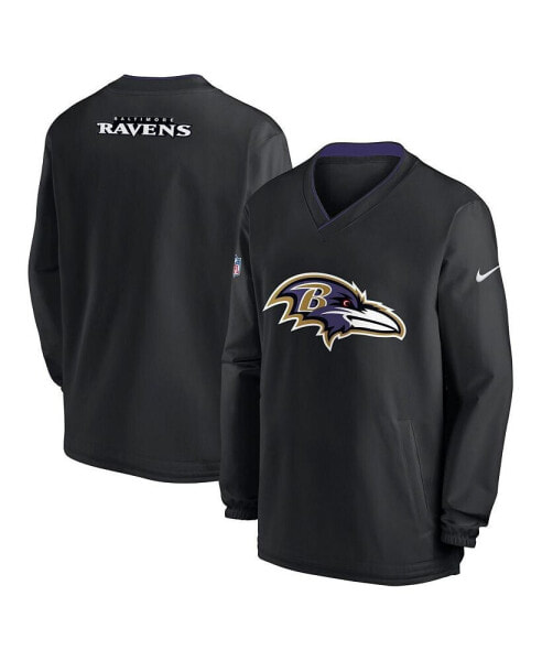 Men's Black Baltimore Ravens Sideline V-Neck Pullover Windbreaker