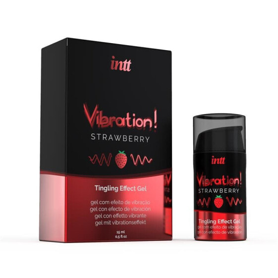 Интимный вибратор жидкий с эффектом тепла и ароматом клубники INTT Liquid Vibrator Warm Effect Aroma Strawberry 15 мл