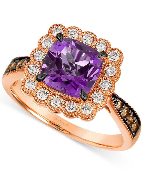 Кольцо Le Vian Amethyst Diamond Halo