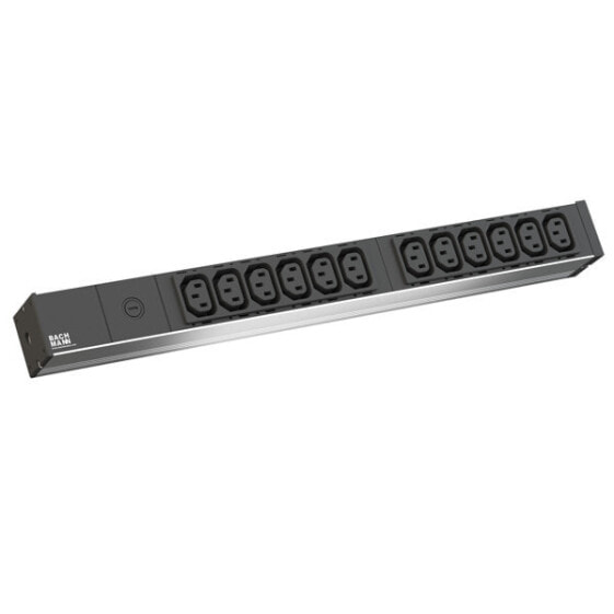 Удлинитель BACHMANN Basic - 1U - Aluminium - Black - 12 AC outlet(s) - C13 coupler