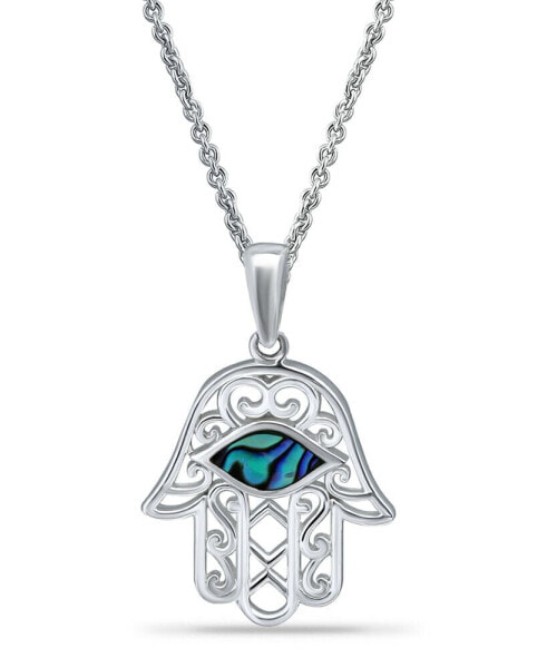 Abalone Inlay Hamsa Necklace