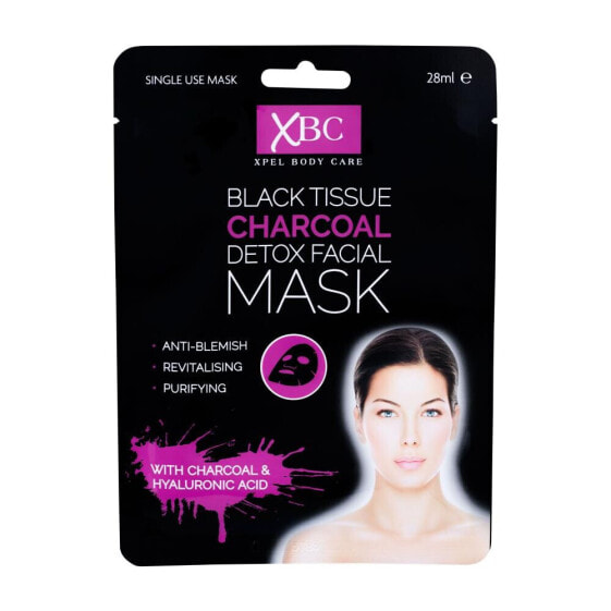 Xpel Body Care Black Tissue Charcoal Detox Facial Mask 28 ml gesichtsmaske für Frauen