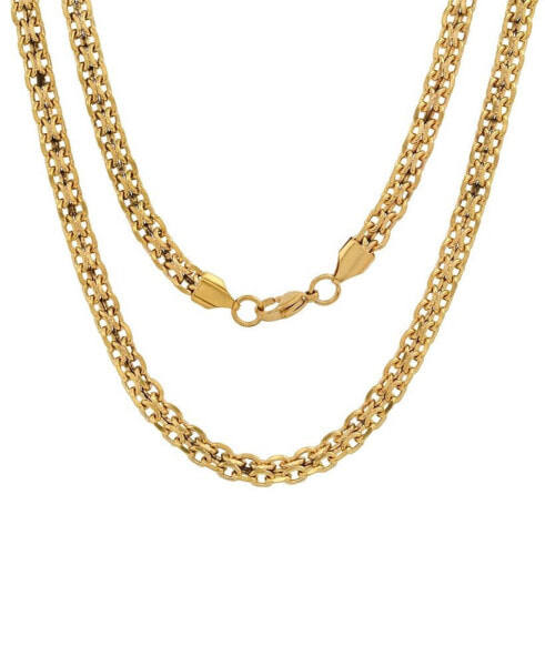 18K Gold Plated Bismarck Mesh Chain Link Necklace