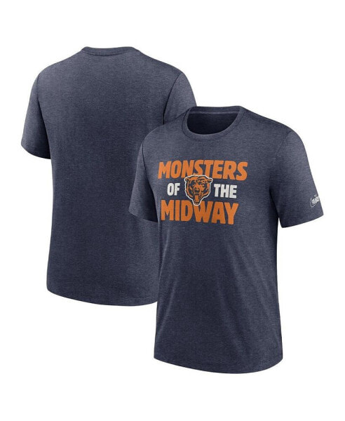 Men's Heathered Navy Chicago Bears Local Tri-Blend T-shirt