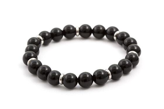 Bead bracelet made of black onyx MINK25