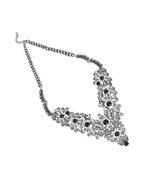 SOHI women's Foliage Crystal Statement Necklace