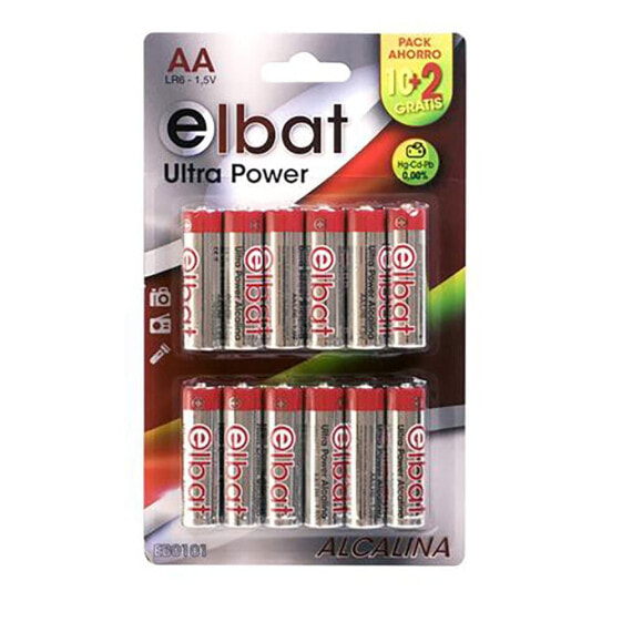 ELBAT LR6/AA Alkaline Battery 12 Units