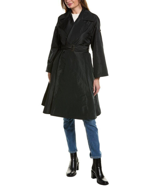 Lafayette 148 New York Wide Collar Trench Coat Women's Black Xl