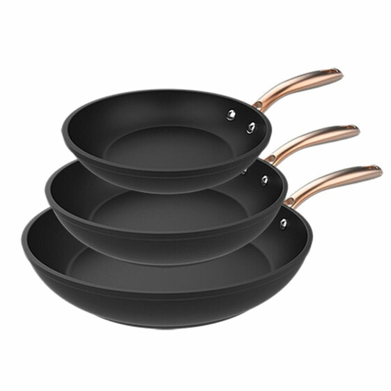 Set of Frying Pans Cecotec Polka Fantasy Aluminium Black Ø 24 cm Ø 20 cm 3 Pieces