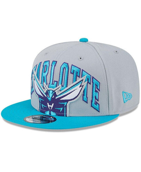 Men's Gray, Teal Charlotte Hornets Tip-Off Two-Tone 9FIFTY Snapback Hat