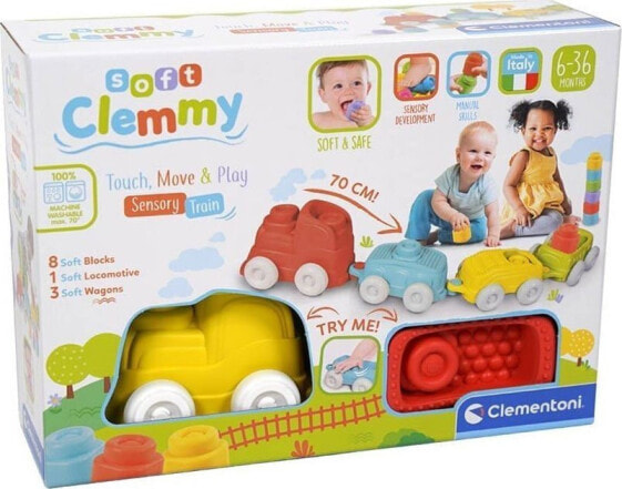 Конструктор для малышей Clementoni Clemmy Поезд сенсорных блоков 17424
