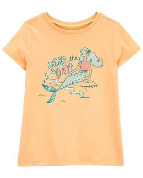 Kid Seas The Day Mermaid Graphic Tee XS