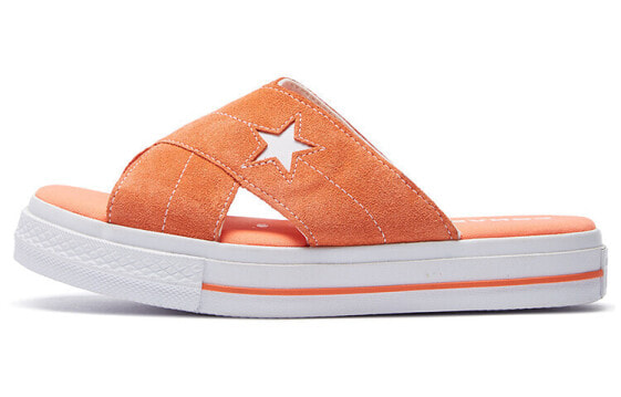 Шлепанцы женские Converse One Star оранжевые 564146C