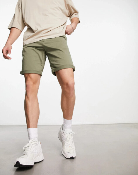 Jack & Jones Intelligence slim fit chino short in khaki