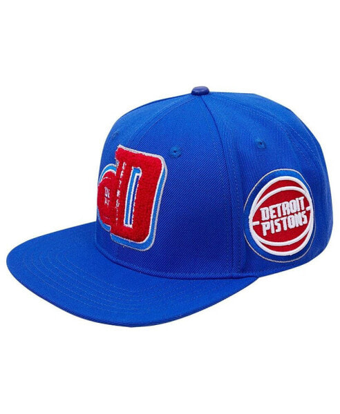 Men's Blue Detroit Pistons Mashup Logos Snapback Hat