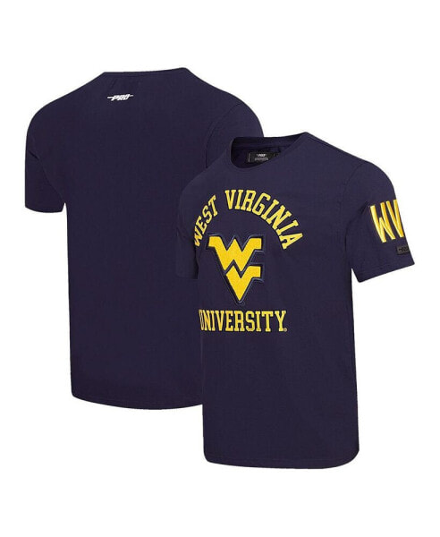 Men's Navy West Virginia Mountaineers Classic Stacked Logo T-shirt