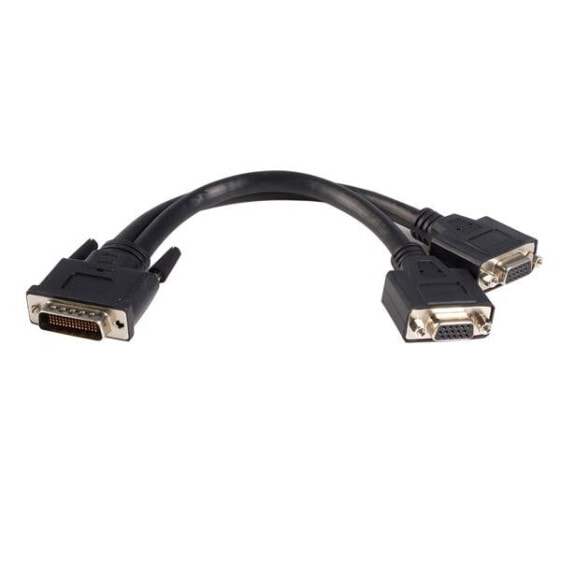 StarTech.com 8in LFH 59 Male to Dual Female VGA DMS 59 Cable, 0.2 m, DMS, 2 x VGA (D-Sub), Male, Male, Straight