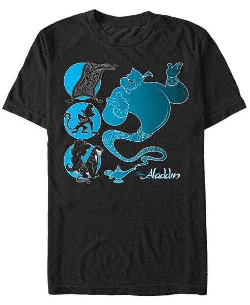 Disney Men's Aladdin Silhouette Characters Short Sleeve T-Shirt