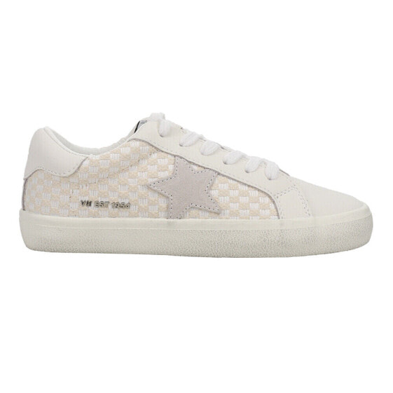 Vintage Havana Flair Checkered Lace Up Womens Beige, Off White, White Sneakers