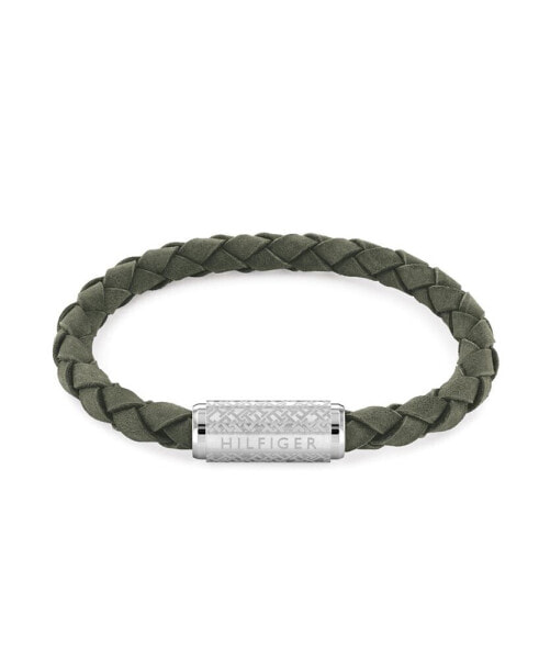 Men's Braided Green Suede Leather Bracelet