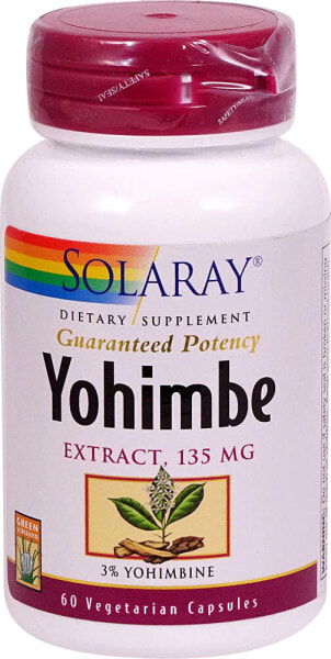 Solaray Yohimbe Extract Экстракт йохимбе 135 мг 60 растительных капсул