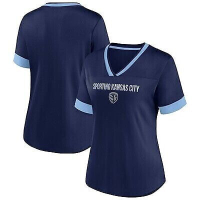 MLS Sporting Kansas City Women's Two Tone V-Neck Jersey - L