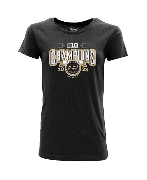 Women's Black Purdue Boilermakers 2023 Big Ten Men's Basketball Conference Tournament Champions Locker Room T-shirt