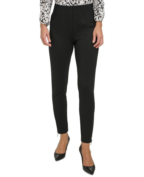 Women's Ponte Zip-Trim Pants