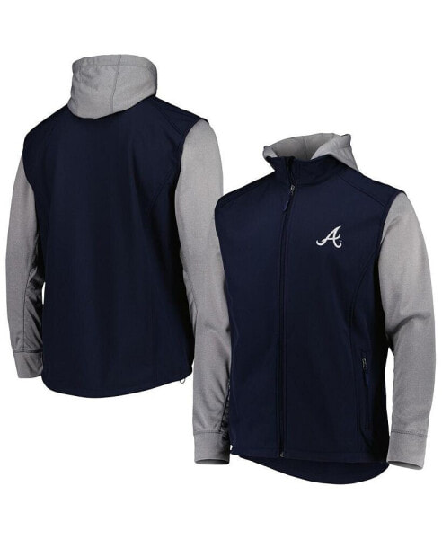 Men's Navy, Heather Gray Atlanta Braves Alpha Full-Zip Jacket