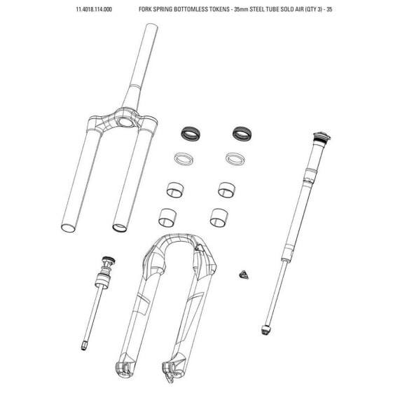 ROCKSHOX Fork Spring Bottomless Tokens Solo Air 3 Units