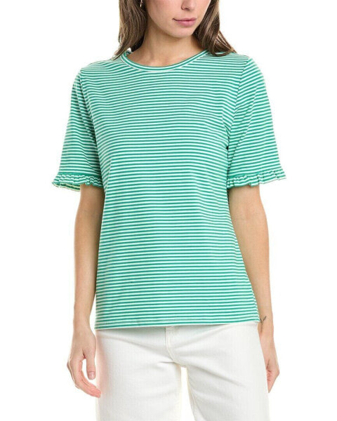 Jones New York Elbow Ruffle Sleeve T-Shirt Women's Green S