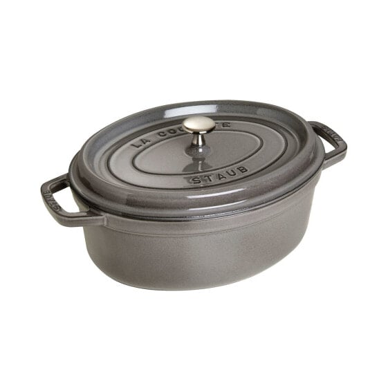 Zwilling STAUB LA COCOTTE - Casserole baking dish - Oval - Cast iron - Ceramic - Gas - Halogen - Induction - Sealed plate - Graphite - Grey - Enamel