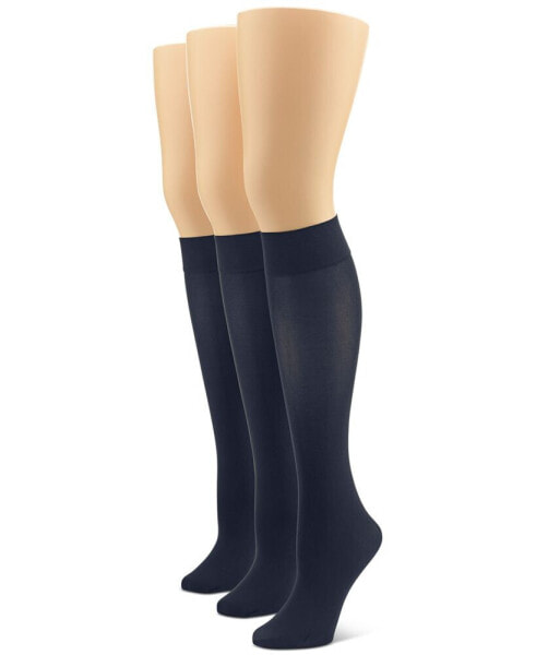 Women's 3-Pk. Soft Opaque Knee-High Socks