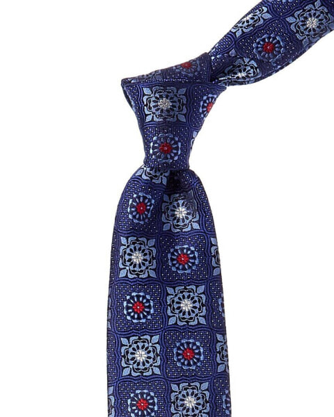 Canali Blue Silk Tie Men's Blue Os