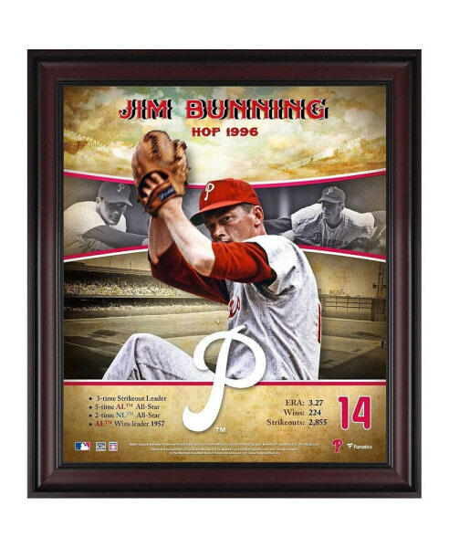 Jim Bunning Philadelphia Phillies Framed 15" x 17" Hall of Fame Career Profile