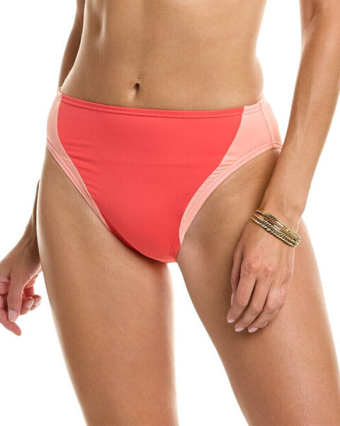 Vince Camuto Colorblocked High-Leg Bikini Bottom Women's Pink Xs