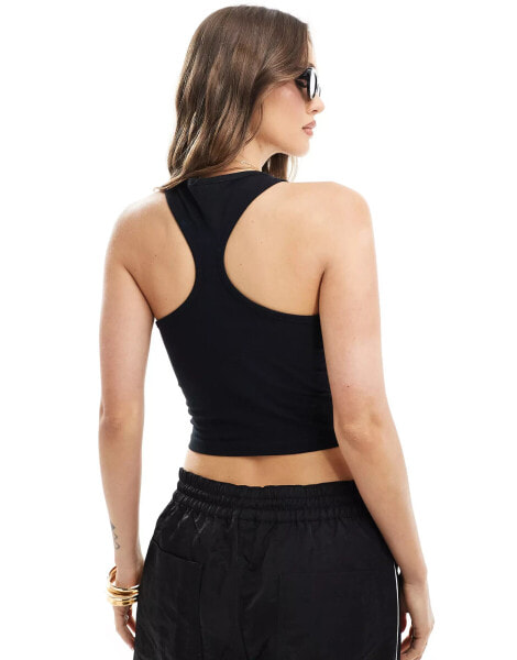 ASOS DESIGN cut out racer tank in black