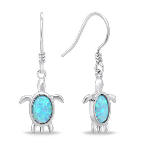 Playful silver turtle earrings EA651WLB