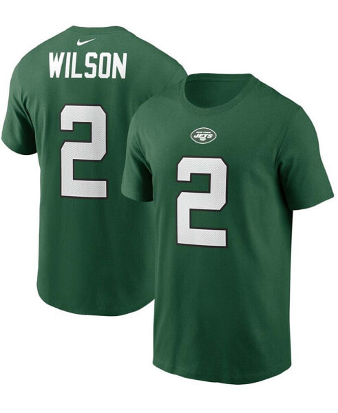 Футболка Nike мужская Zach Wilson Green New York Jets Player Name and Number