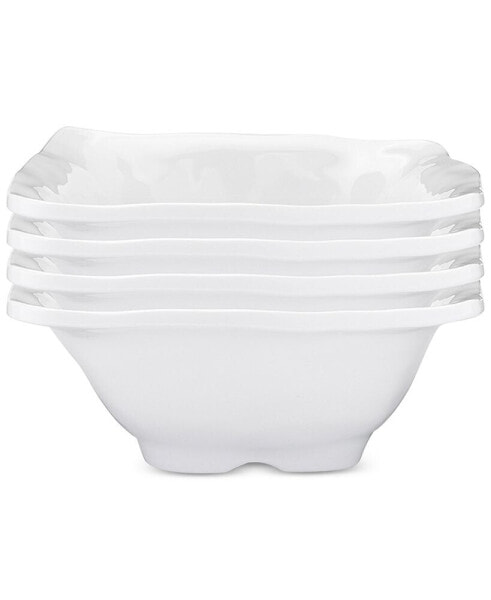 Ruffle Melamine Square Dip Bowls, Set of 4