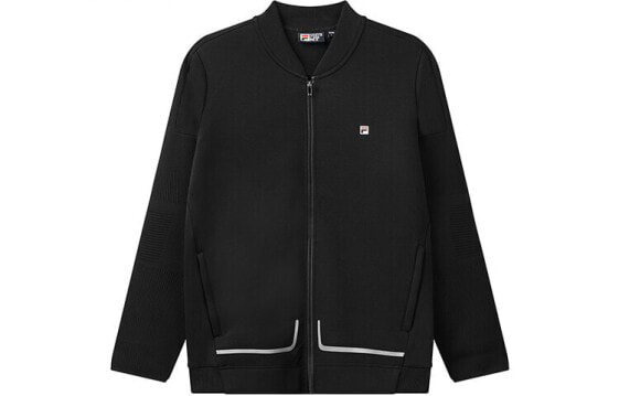 FILA 商务Logo休闲运动针织夹克 男款 黑色 / Куртка FILA Trendy Clothing Featured Jacket F11M038509F-BK