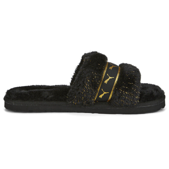 Puma Fluff Remix Star Slide Womens Black Casual Sandals 38864902