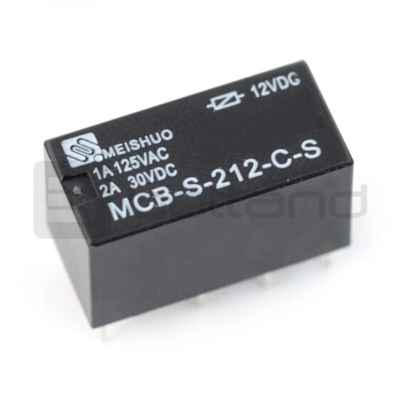 Relay MCB-S-212-C-S - coil 12V, contacts 2x 1A / 125VAC