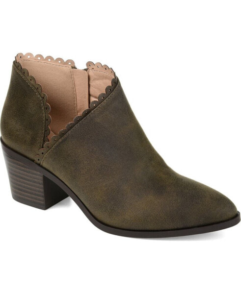 Women's Tessa Scalloped Block Heel Booties